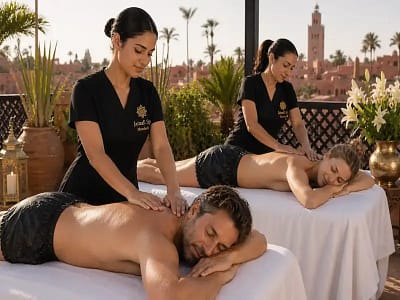 Couples massage Marrakech, two therapists, one room